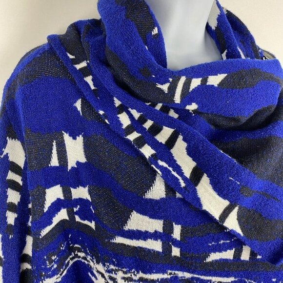 Diktons Barcelona Sweater Jacket Artsy Cowl Neck Wrap Wool Duster - Picture 4 of 16